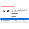 thumbnail image 2 of Front CV Axle Assembly - Compatible with 1986 - 1995 Toyota 4Runner 4WD 1987 1988 1989 1990 1991 1992 1993 1994, 2 of 2