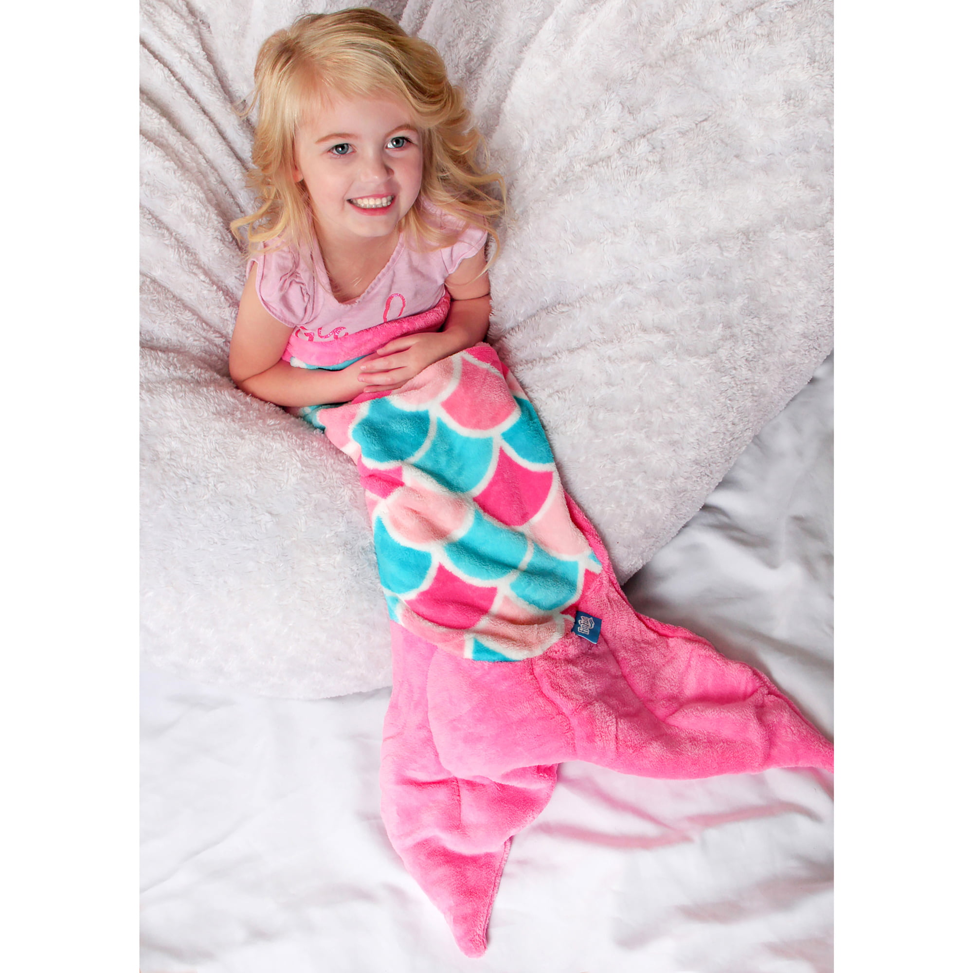 Fin Fun Mermaid Tail Blanket for Kids Cuddle Tails Kids, Sea Orchid CT-PRP1-K 