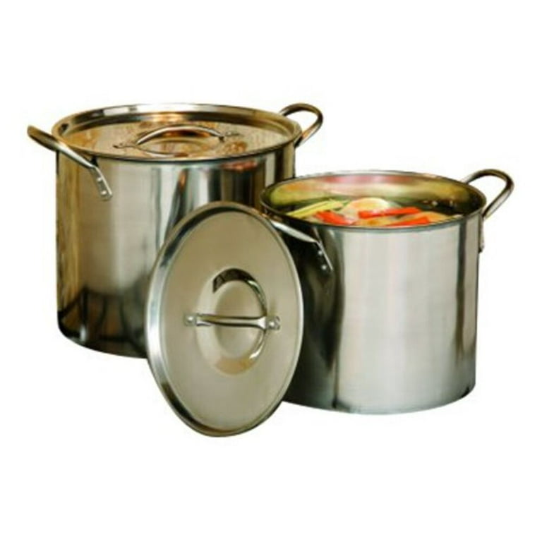 P&P CHEF 2QT Saucepan & 4QT Stockpot Set, Stainless Steel Cooking Stock Pot  with Lid, Good Cookware for Kitchen Cooking Boiling, Visible Lid 