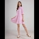 thumbnail image 4 of Vestido Camisero Midi A Rayas con Botones para Mujer, Informal, Holgado, con Puños y Larga, Vestidos de Media Pierna. Rosa M, 4 of 9