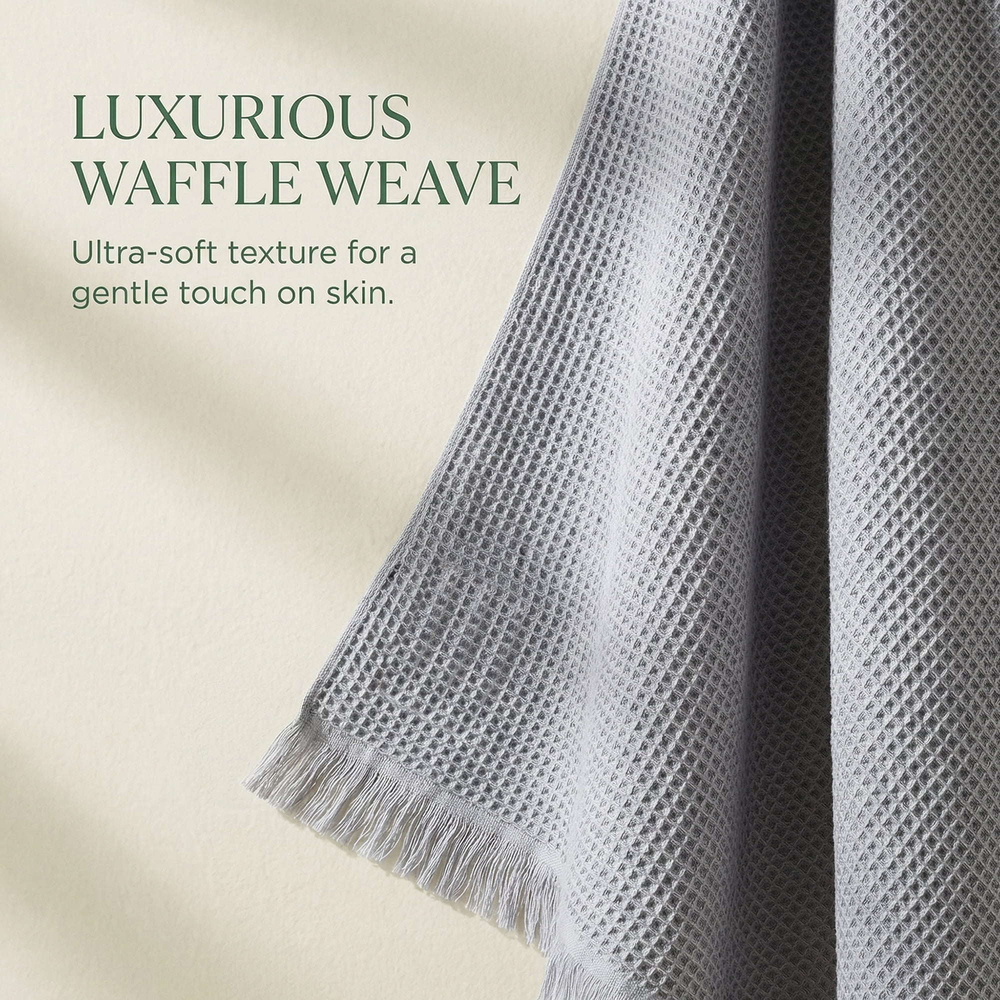 Unique Bargains Highly Absorbent Waffle Bath Towel 2 Pack Grey 71"x35"