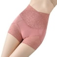 thumbnail image 2 of rygai Women Safety Shorts Stretchy Body Shaping High Waist Flower Lace Briefs Intimacy Clothes ,Pink L, 2 of 8