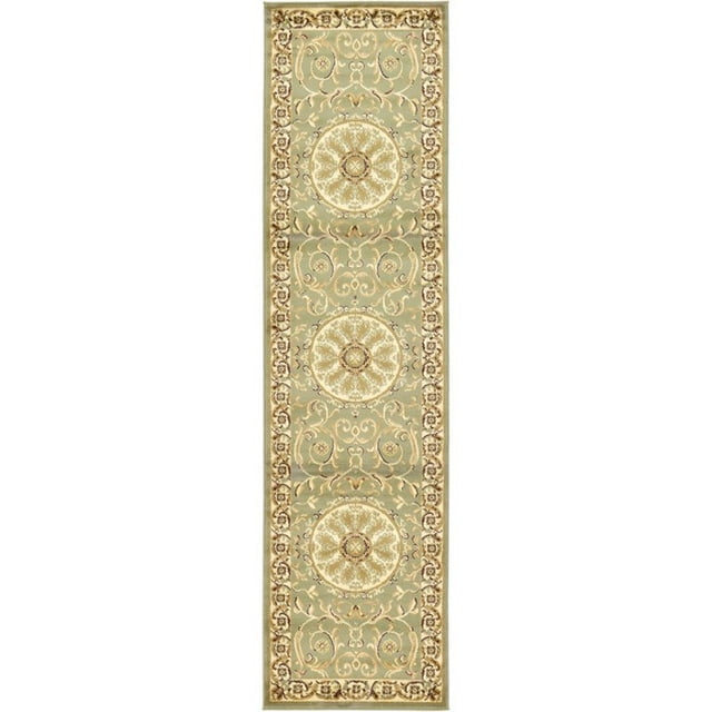 Unique Loom Versailles Medallion Floral Rug 2' 7 x 10' Runner Green/Ivory