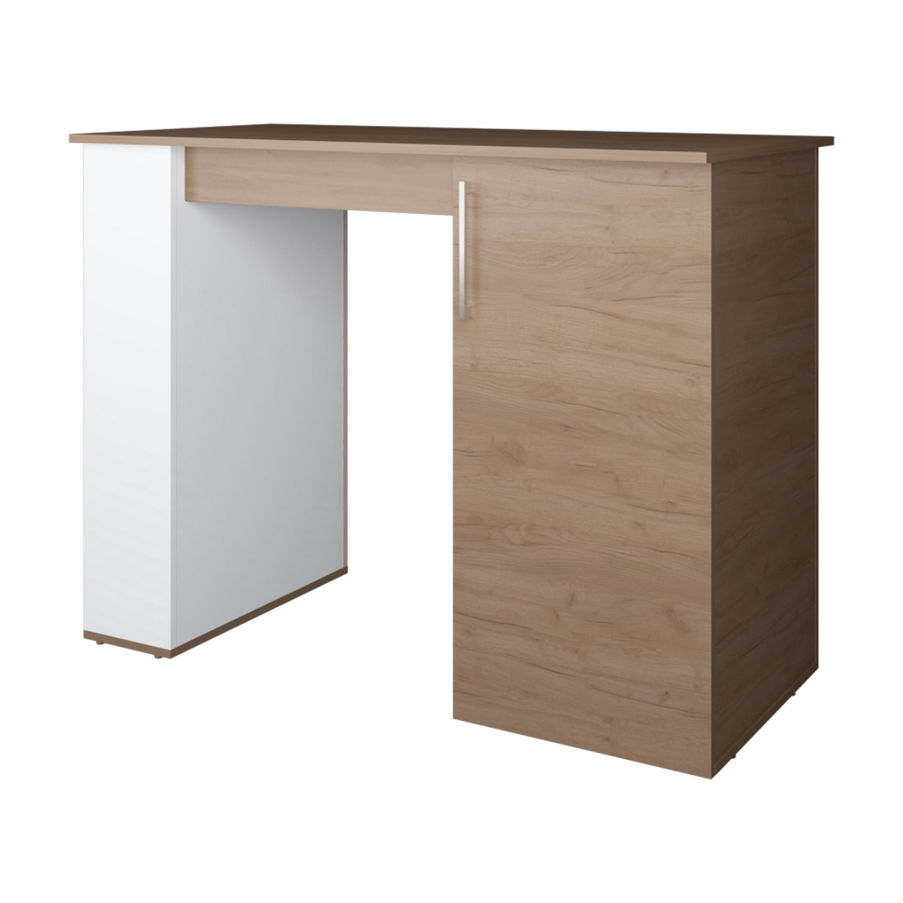 LiviNest Kitchen Island with Storage & Open Shelf: Compact White Oak Modern Kitchen Cart for Small Spaces - 35.8" H x 47.4" W x 23.6" D Multifunctional Workstation & Dining Table for Apartments