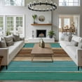 thumbnail image 3 of Non-Slip Rug Pad Rugs Rustic Green Teal Brown Wooden Rectangle Area Rugs 9x12Ft Soft Carpet Pads for Living Room Kids Room, Farm Vintage Wood Plank, 3 of 9