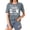 Gray, variant on Giftesty Blouses for Women Dressy Casual Women's Baseball Sport Printed T-shirt with Round Neck and Short Sleeved Top