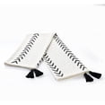 thumbnail image 4 of LR Home and Evette Rios Cream and Black Striped Cotton Throw Blanket, 50" x 60", 4 of 10