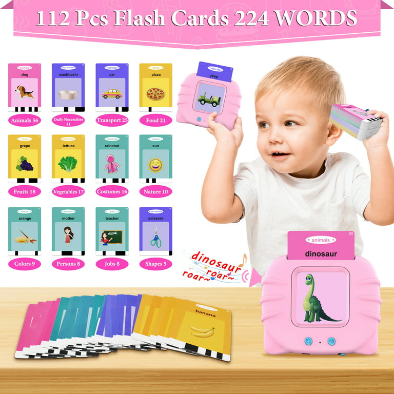 APODESS Talking Flash Cards Learning Toys for 2-6 Year Old Kids