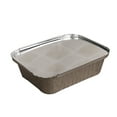 thumbnail image 2 of DALX 10pcs Rectangle Shaped Disposable Aluminum Foil Pan Take-out Food Containers, 2 of 7