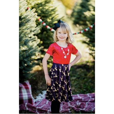 

Reindeer Holiday Twirly Dress