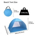 thumbnail image 4 of Beach Tent 2-3 Person Beach Tent Pop Up Sun Shelter Tent Big Lightweight & Easy Setup Beach Tent Fishing Beach Shelter Blue, 4 of 11