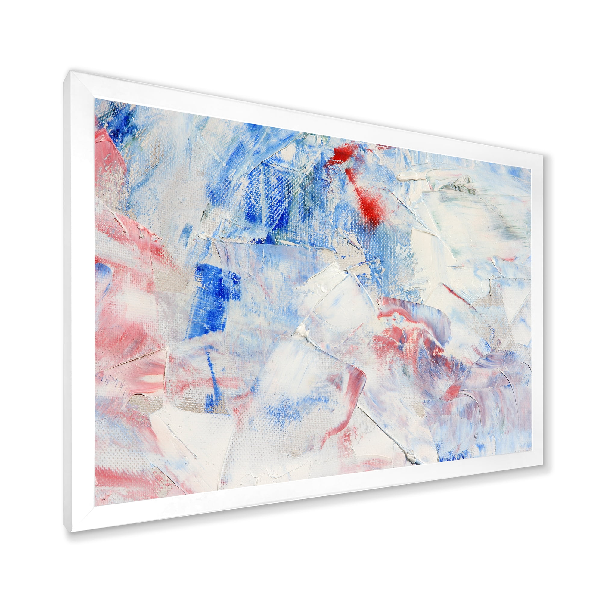 Designart 'Abstract Blue Composition' Modern Framed Art Print