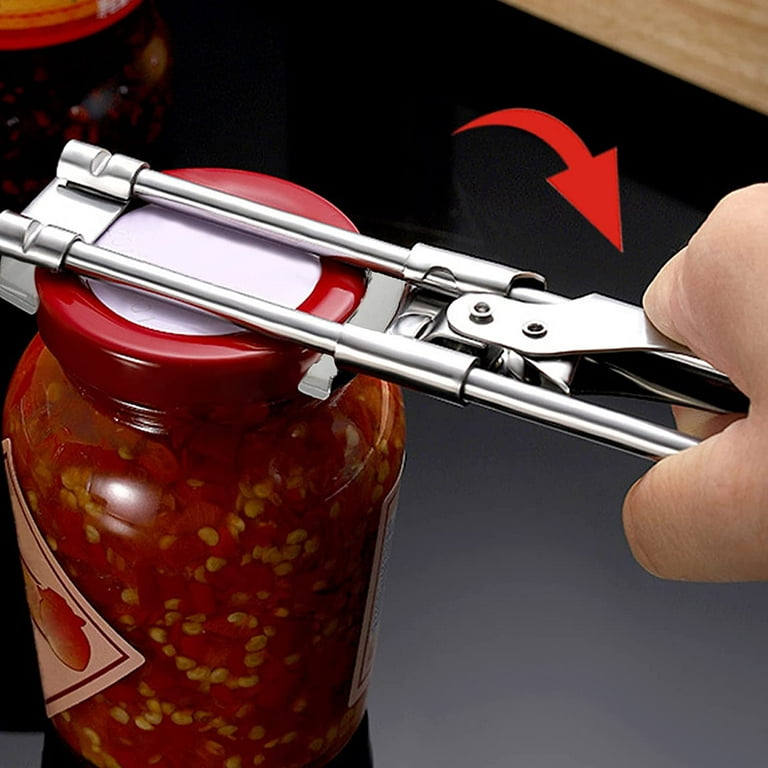 430 Stainless Steel Jar Bottle Opener, Can Openers Adjustable Kitchen  Breakfast Cooking Lid Remover Manual Jam Bottle Opener Grip Glass