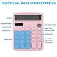 thumbnail image 3 of Uxcell Desk Calculator, 12 Digits Large LCD Display Electronic Calculator Solar Battery Dual Power, Pink, 3 of 6