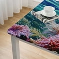 thumbnail image 4 of nygtbtfer with , Square Fitted Table Cloth, Wipeable Table Cover for Indoor Party Kitchen Dinner Fits Diameter Square Table, Summer Beach Shells Starfish white, 4 of 7