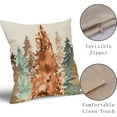 thumbnail image 4 of Fall Pillow Covers 18x18 Set of 2 Rustic Style Watercolor Tree Brown Blue Orange Autumn Color Nature Themed Forest Print Decorative Throw Pillows Outdoor Linen Cushion Case Decor for Sofa Couch Bed, 4 of 6