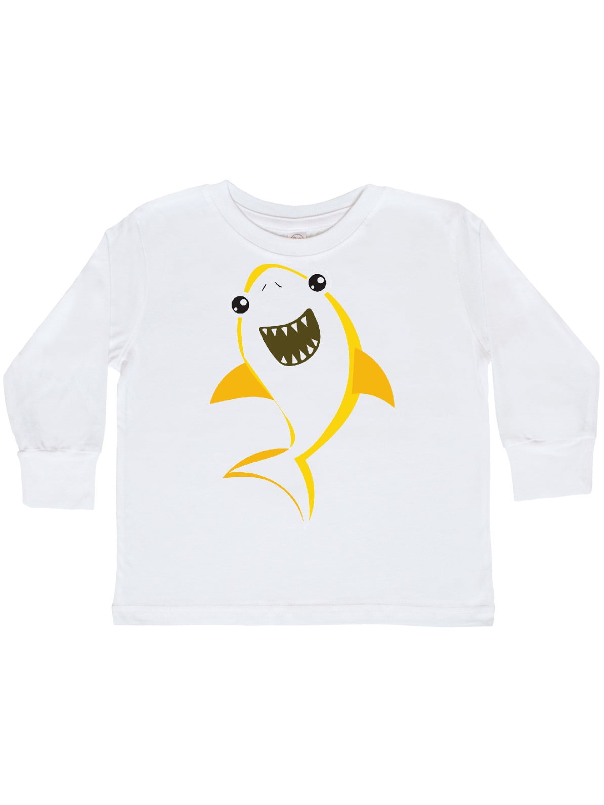 INKtastic Cute Shark, Little Shark, Yellow Shark Toddler Long Sleeve