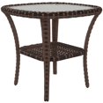 thumbnail image 1 of Outsunny Rattan Coffee Table Outdoor with Storage Shelf, Mix Brown, 1 of 10