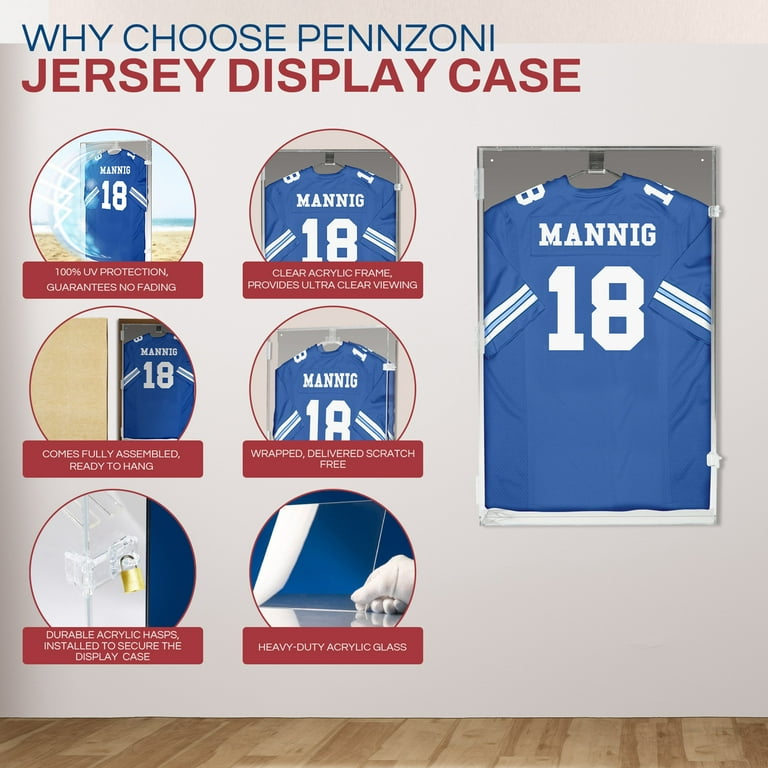 PENNZONI Clear Acrylic Jersey Frame All Acrylic Jersey Display Case