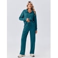 thumbnail image 4 of Pinspark Lounge Sets for Women Side Slit Sweatshirt Straight Leg Sweatpants with Pockets 2 Piece Matching Set Fall Fashion Sweatsuit Activewear Tracksuit, 4 of 6