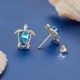 thumbnail image 2 of Arete de Tortuga Bañado en Plata, 2 of 9