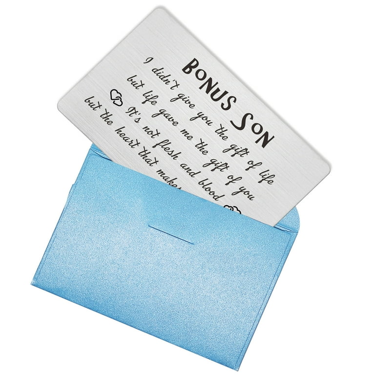 FALOGIJE Stepson Birthday Card, Inspirational Step Son Gifts from Stepmom Stepdad, Stepson Graduation Gifts