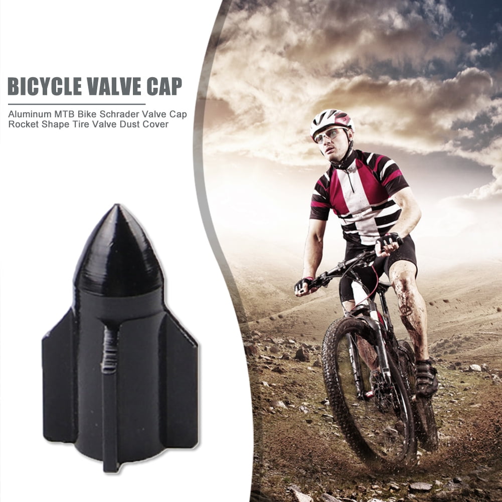 Aluminum MTB Bike Schrader Valve Cap Rocket Shape Tire Valve Dust Cover