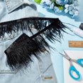 thumbnail image 4 of 2 Yards Black Ostrich Feather Trim 3.15-3.94 Inches Feathers Fringe Ribbons Trim for Sewing Decorative Feathers Ribbon for Crafting Dress Masquerade Party Costumes, 4 of 7