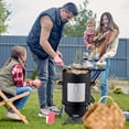 thumbnail image 4 of JOYFULIN 46.8'' Charcoal Smoker, 3-in-1 Steel Vertical BBQ Grill, Portable 3-Layers Outdoor Grill Cooker with Built-in Thermometer and Adjustable Vent Systems for Backyard Cooking & Patio Parties, 4 of 8