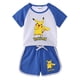 thumbnail image 3 of Camiseta de algodón de Pikachu para niñas y pantalones cortos, conjunto de 2 uds. De ropa de dibujos animados de Pokémon para niños, traje deportivo de la Patrulla Canina para verano, 3 of 5