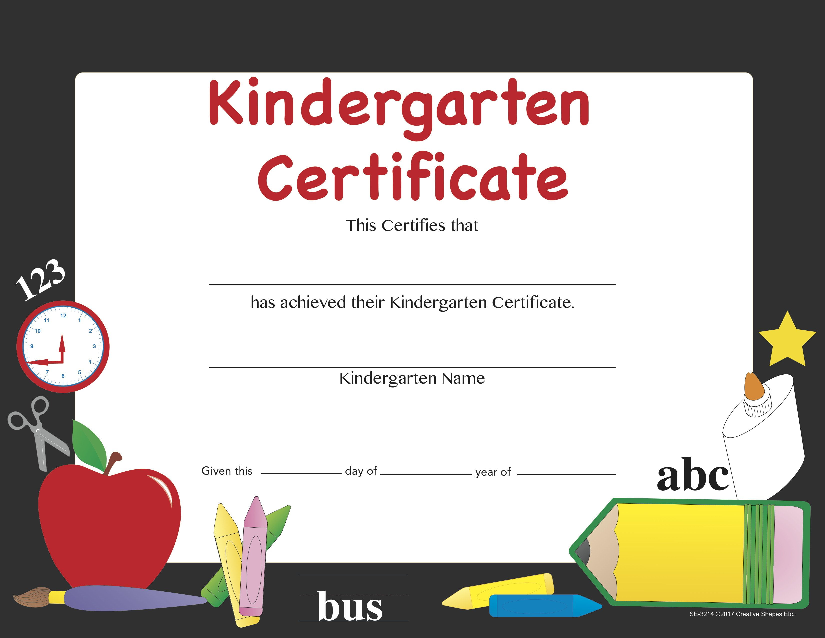 Recognition Certificate - Kindergarten Certificate