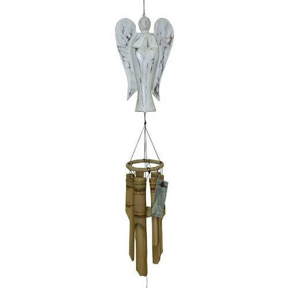 Cohasset Gifts & Garden Angel Distressed Bamboo Wind Chime