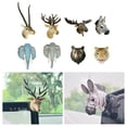 thumbnail image 2 of OIUR PVC Animal Head Figurine Refrigerator Decoration Mini Antelope Elk Mammoth Zebra Deer Wolf Tiger Head Statue Wall Sculpture Ornament, 2 of 7