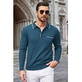 thumbnail image 3 of COOFANDY Knit Polo for Men Long Sleeve Collared Sweater Polo Business Casual Polos with Pocket, 3 of 8