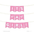 thumbnail image 1 of It's A Girl! Pink Girl Baby Shower Hanging Pennant Garland Party Banner, 1 of 2