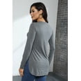 thumbnail image 4 of BUENOS NINOS Women's Long Sleeve Tops Tunic Casual Fall Shirts T Shirt Loose Blouse with Side Split, 4 of 6