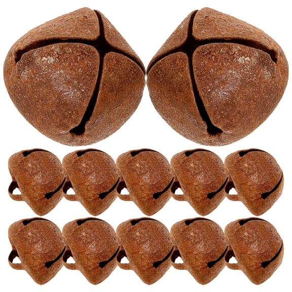 100 Pcs Call Bell Ringing Rusted Bell Hanging Decorations 1.7x1.7cm Brown