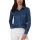 thumbnail image 1 of BLUSA DE SATÉN PARA MUJERES CHIC INSPIRADA, DE MANGA LARGA, CAMISA DE OFICINA CON BOTONES, TALLA S, AZUL OSCURO, 1 of 6