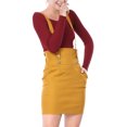 thumbnail image 3 of INSPIRE CHIC Women's High Waist Straight Braces Suspender Skirts XL Yellow, 3 of 8