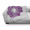 thumbnail image 3 of Colorful Soft Flannel Fleece Throw Blanket, Watercolor Flower with Sketch Splashes Around Universe Ethereal Artwork Print, Cozy Plush for Indoor and Outdoor Use, 50" x 60", Purple White, by Ambesonne, 3 of 6