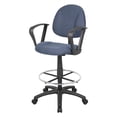 thumbnail image 4 of Boss Office Contoured Comfort Fabric Drafting Stool with Loop Arms in Blue, 4 of 8