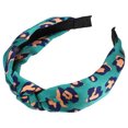 thumbnail image 1 of Diademas anudadas con patrón de leopardo, diadema para mujer, aro para el pelo, verde, 1 of 7