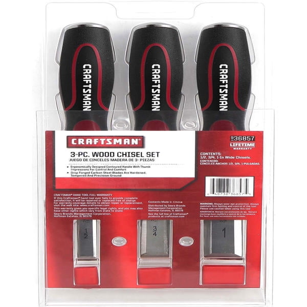 Craftsman Wood Chisel Set 3 pc. Carbon Steel Blades 36857