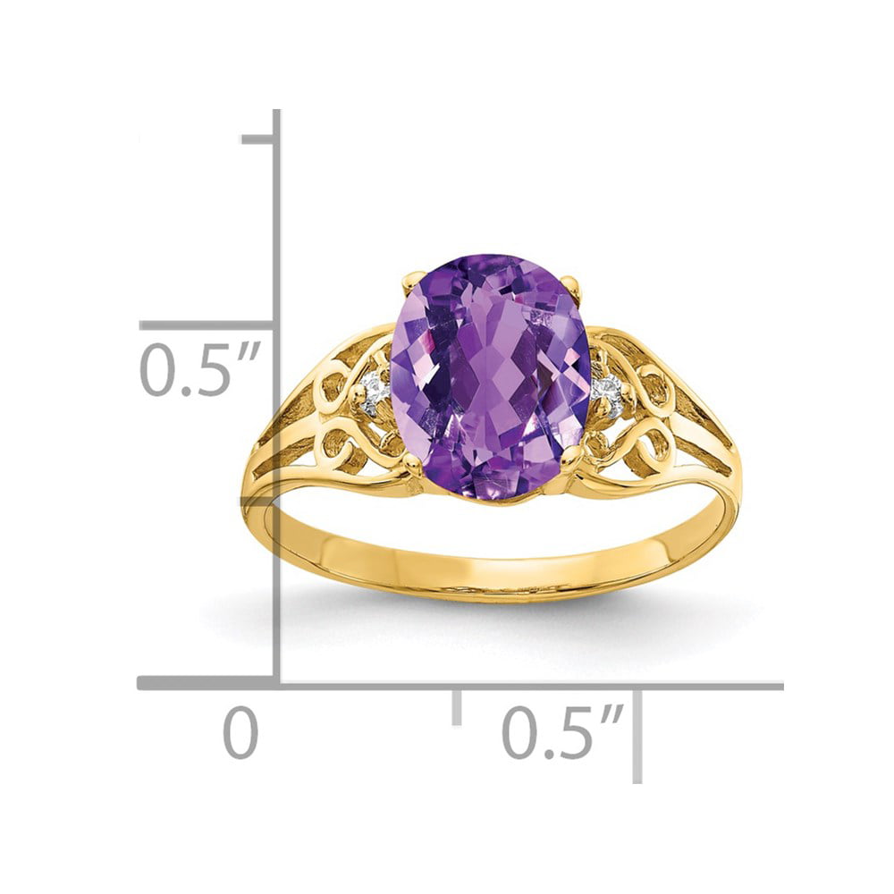 Clearance 14k Yellow Gold Amethyst Baby Ring Kids Girls Unisex Round CZ Heart 