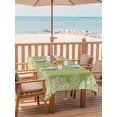 thumbnail image 2 of Outdoor Tablecloths with Umbrella Hole & Zipper, Sage Green Leaves Rectangle Tablecloth 52x70 Inch, Summer Botanical Pastoral Waterproof Table Cloth, Patio/Pool/Picnic Table Covers, 2 of 8