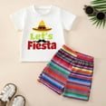 thumbnail image 2 of Baby Outfits Boy Summer Kids Toddler Boys Casual Outfit Hawaiian Style Print Short Sleeve T Shirt and Shorts Hawiian Style Suit Toddler Boy Outfits White 3 Months-6 Months, 2 of 7
