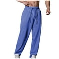 thumbnail image 4 of Diufon Mens Cotton Linen Pants Elastic Waist Drawstring Pants Casual Baggy Workout Trousers, 4 of 4