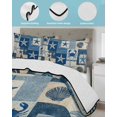 thumbnail image 3 of Full Size Quilt Bedding Set, Vintage Starfish Coastal Reversible Summer Quilt 3 Pieces, Blue Shell Crab Nautical Retro Art Lightweight Bedspreads Coverlets with 2 Pillow Shams for All Seasons, 3 of 5