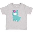 thumbnail image 3 of Inktastic Blue Llama, Cute Llama, Alpaca, Flowers Girls Baby T-Shirt, 3 of 5