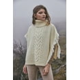 thumbnail image 2 of SAOL 100% Merino Wool Women's Aran Cable Knitted Poncho Irish Cape High Neck Sweater Made in Ireland, 2 of 5